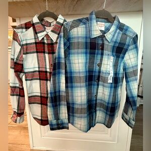 Two Jumping Beans Plaid Kids Button Down Shirts Size 7